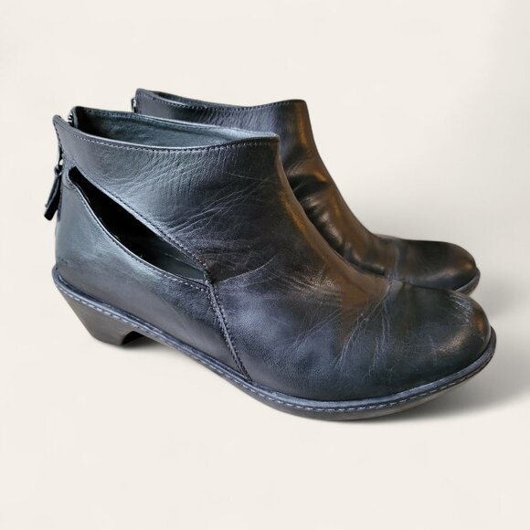 Dansko Bonita Leather Black Lace Up Ankle Boots EU 40 / US 9 Bootie Open Cut - Picture 2 of 10